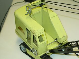 Vintage Tonka Dragline,  Shovel Bucket,  Truck,  Pressed Steel Toy,  Green 4