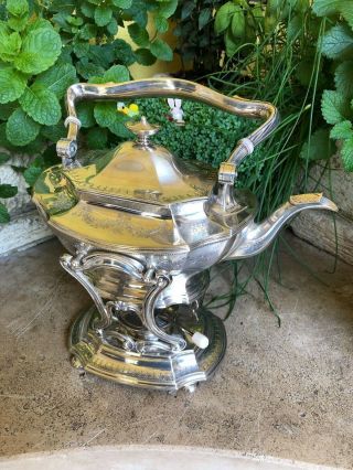 Gorham Sterling Teapot&tand 1919 61 Oz Hand Decorated