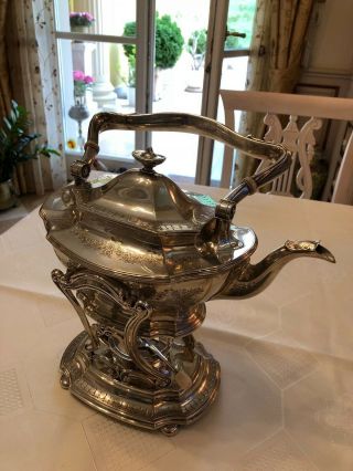 Gorham Sterling Teapot&tand 1919 61 oz Hand Decorated 2