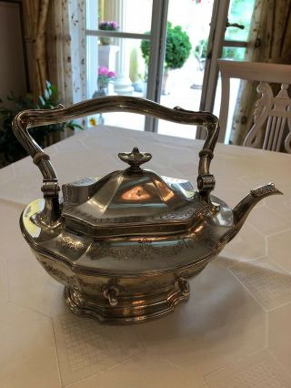 Gorham Sterling Teapot&tand 1919 61 oz Hand Decorated 3