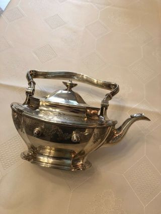 Gorham Sterling Teapot&tand 1919 61 oz Hand Decorated 4