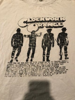 Vintage A Clockwork Orange T - shirt Size L 70s 80s UK Punk Stanley Kubrick Movie 2