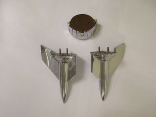 Pair Vtg Oem 1957 Chevy Hood Ornament Rocket Bullets 3738985 Bel Air 150 210