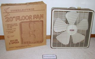 Rare Vintage Brown Superlectric Model 2012b - 2 Speed Floor Fan - 20 "