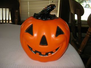 Vintage Halloween Pumpkin Jack O Lantern Blow Mold Window Wall Or Shelf