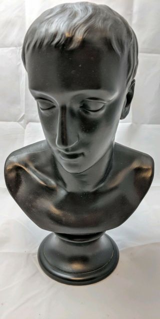 Museum Quality Rare 19th Century Wedgwood Bust Of Horace Basalt 14 Inches