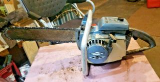Vintage Old Blue Homelite Xl12 Chainsaw 16 " Saw Wood Cutter Or Collector Saw