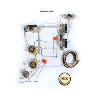 Fender Vintage Jazzmaster Wiring Kit - Pots Switch Slider Caps Bracket Diagram