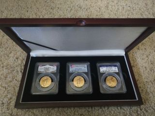 Rare 30th Anniversary Set (3) 2016 $25 American Gold Eagle 1/2 Oz - Pcgs Ms70