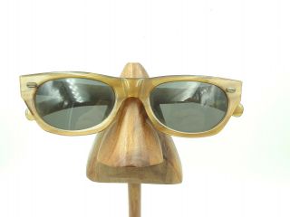 Vintage American Optical True Color Cn 106t Brown Cat Eye Sunglasses Frames Usa