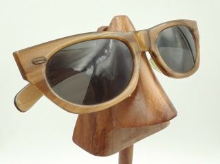 Vintage American Optical True Color CN 106T Brown Cat Eye Sunglasses Frames USA 2