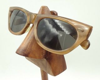 Vintage American Optical True Color CN 106T Brown Cat Eye Sunglasses Frames USA 3