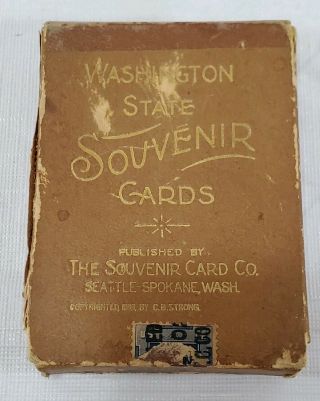 Vintage Antique 1899 Washington State Souvenir Photo Playing Cards