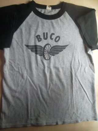 Buco The Real Mccoys Grey Black Tshirt L Bikers Langlitz Leathers Flathead Vtg