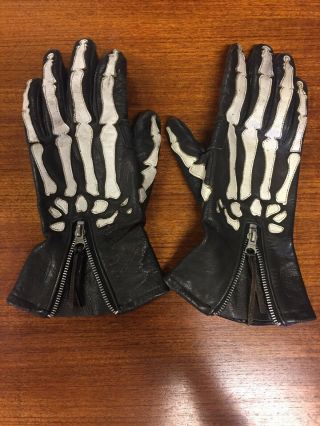 Vanson Leather Xray Skeleton Vintage Motorcyle Gloves