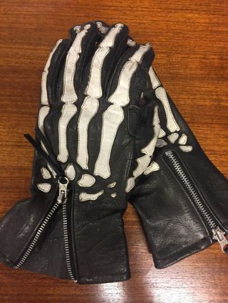 Vanson Leather Xray Skeleton Vintage Motorcyle Gloves 6