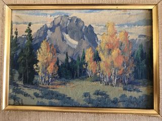 Marie Dorothy Dolph Oil Painting Plein Air Landscape Teton Wyoming Mid Century 12