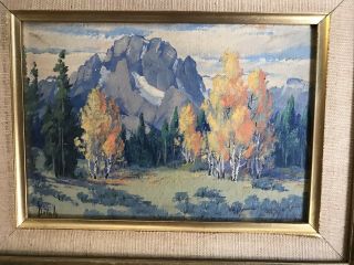 Marie Dorothy Dolph Oil Painting Plein Air Landscape Teton Wyoming Mid Century 3