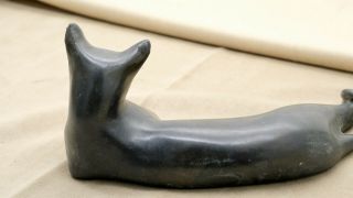 Vintage Antique Bronze Reclining Relaxing Cat Statue 10 