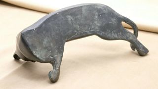 Vintage Antique Bronze Reclining Relaxing Cat Statue 10 