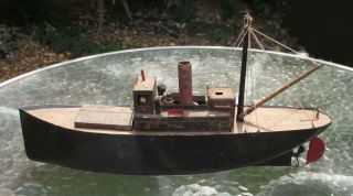 Model Dockyard Tin And Wood Steam Boat Bing Radiguet