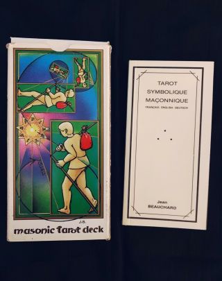 Vintage Rare Masonic Maconnique Tarot Cards Deck By Jean Beauchard 1987 Oop