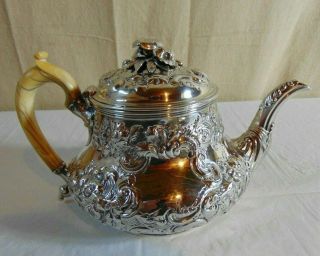 Antique William Iv Sterling Silver Teapot,  Joseph Angell,  Sr.  & John Angell 1832