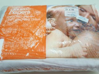 Vintage Toddle Time Gauze Heavyweight Baby Diapers Jcpenney Dozen 21x40