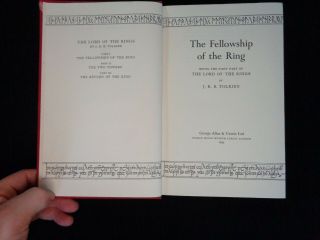 RARE 1954 1st ED - The Fellowship Of The Ring - Tolkien - Hobbit,  Lord Of Rings 6