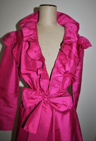 Vintage 80 ' s SALLY BROWNE Design Raw Silk Cocktail/Evening Dress 2
