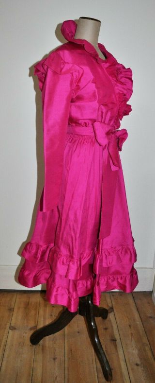 Vintage 80 ' s SALLY BROWNE Design Raw Silk Cocktail/Evening Dress 3
