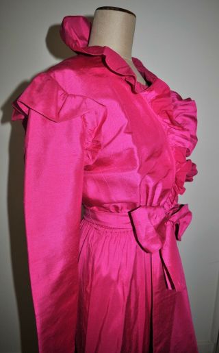 Vintage 80 ' s SALLY BROWNE Design Raw Silk Cocktail/Evening Dress 4