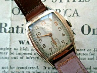 Lovely Rare Hamilton Gents Vintage Watch.  Art Deco Stepped Case.  1930.