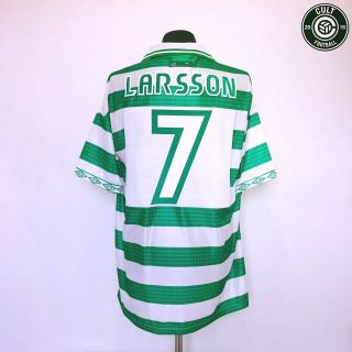 Larsson 7 Celtic Vintage Umbro Home Football Shirt Jersey 1997/99 (xl) Sweden