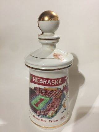 Vintage 1972 Stitzel Weller Distillery Decanter Nebraska 38 Orange Bowl Winner