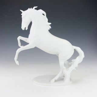 Vintage Kaiser German Porcelain - White Glazed Rearing Horse Figure - Boxed