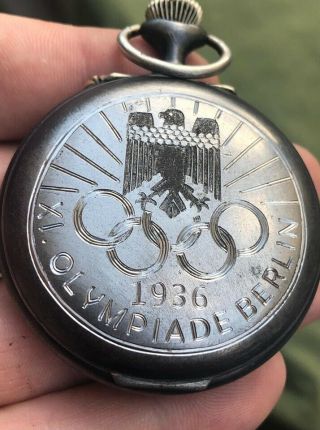 Ww2 German Olympic Games Berlin 1936 Eterna Alarm Desk Pocket Watch