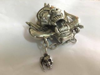 MOTORHEAD WAR PIG BELT BUCKLE 1991 LEMMY IRON Metal ROCK MAIDEN SKULL VTG 3