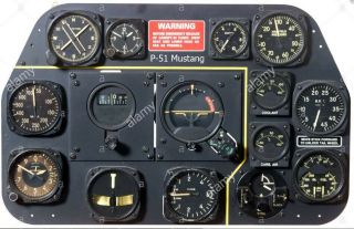 Mustang P - 51,  7 Warplane panel instruments 9