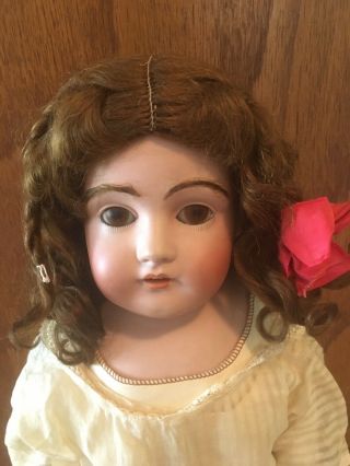 Antique Jdk Kestner German Doll,  Dep 10,  Mold 195 With Fur Eyebrows,  22” Tall