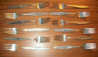 Vtg Gorham Classique Sterling Silver Salad Forks - Set Of 12 - 517 Grams