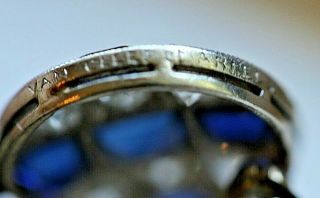 (2) Van Cleef & Arpels VCA Platinum Sapphire Diamond Art Deco Brooch Pin 50 ' s 11