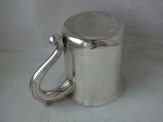 Smart Solid Sterling Silver Pint Beer Mug/ Tankard 1942/ H 9.  8 cm/ 263 g 7