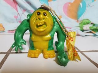 Rare With Tag 1966 Russ Berrie Oily Jiggler The Swinger Caveman Green & Yellow