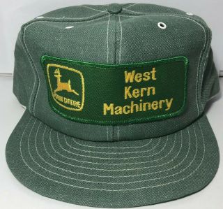Vintage Rare Louisville Mfg John Deere Green Patch Cap Snapback Trucker Hat Usa