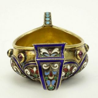 19th Century Russian 84 Silver and Cloisonne Enamel 3