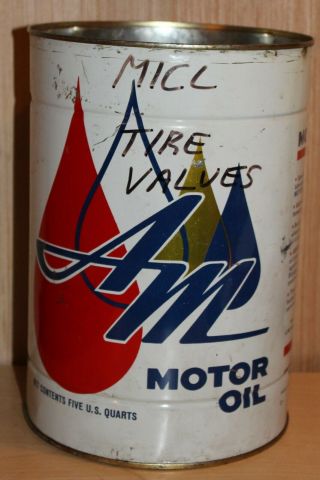 Rare Vintage 1950’s American Motors – Am Motor Oil - 5 Us Quart Can