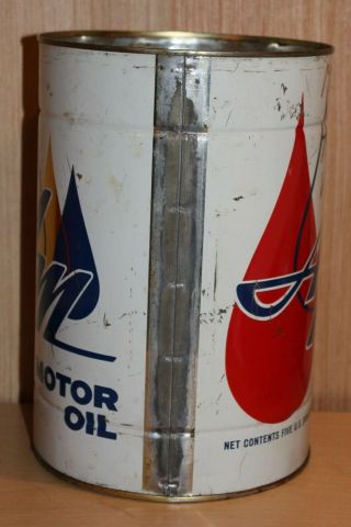 Rare Vintage 1950’s American Motors – AM Motor Oil - 5 US Quart Can 4