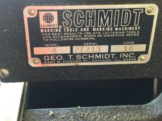 VINTAGE GEO SCHMIDT MODEL 4 STAMPING MACHINE in CASE 8