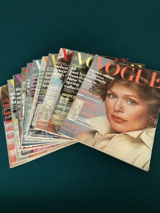 11 1974 Vintage Vogue Magazines Cher Lauren Beverly Johnson